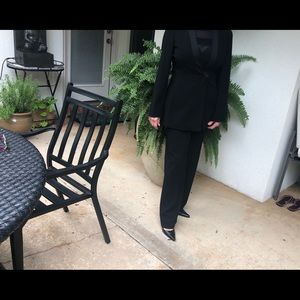 Ladies Tuxedo and sheer top.